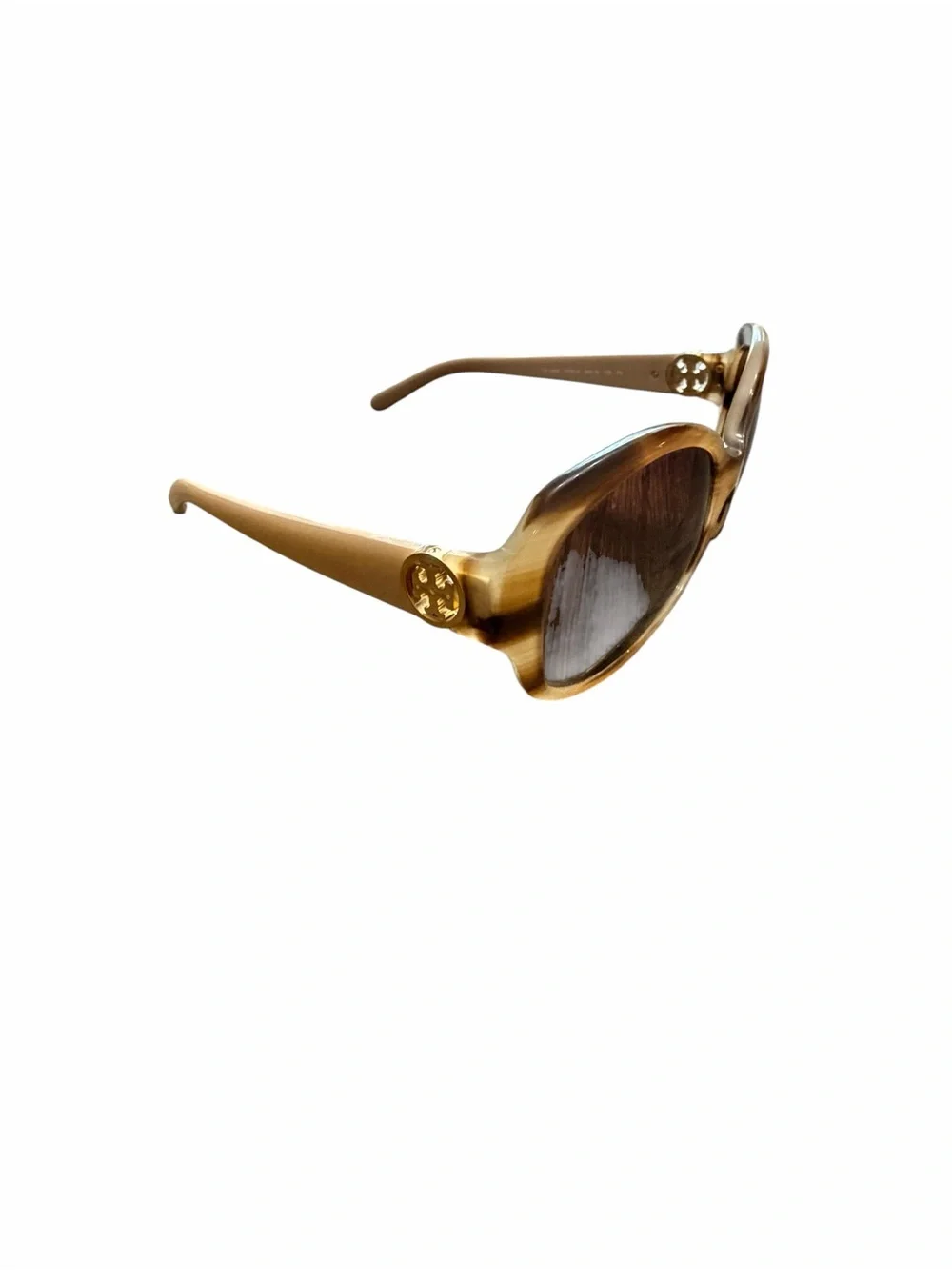 Tory Burch Round Honey Tortoiseshell Brown and Beige Women's Sunglasses